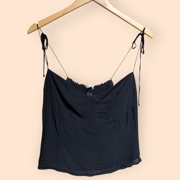 Reformation Liza Top Black Viscose Designer Feminine Tank Top USA Women’s 12 - Picture 1 of 16